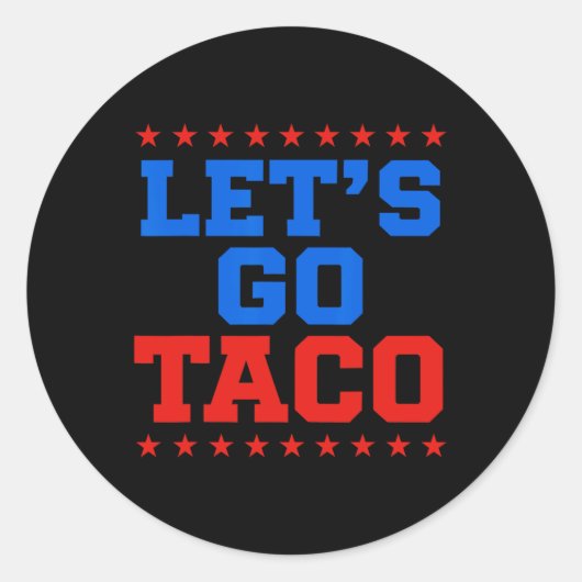 Grappig Let's Go Taco Design Ronde Sticker (Voorkant)