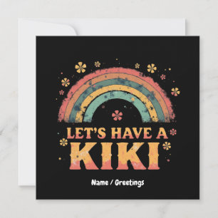Grappig "Let's Have a Kiki" LGBT Trans Gender Retr Kaart