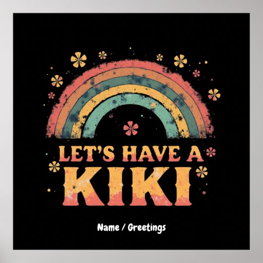 Grappig "Let's Have a Kiki" LGBT Trans Gender Retr Poster (Voorkant)