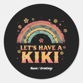 Grappig "Let's Have a Kiki" LGBT Trans Gender Retr Ronde Sticker