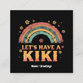 Grappig "Let's Have a Kiki" LGBT Trans Gender Retr Vierkante Visitekaartje