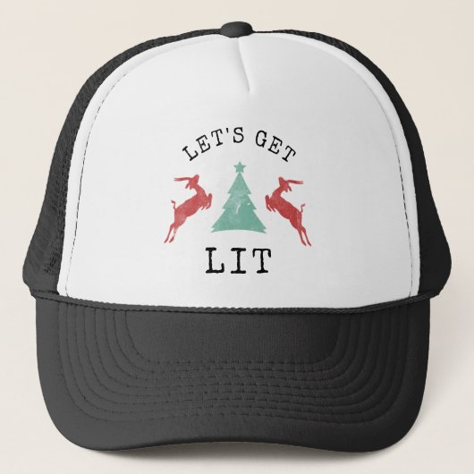 Grappig LET'S KRIJGEN LIT-kerstalcohol Drink Trucker Pet (Voorkant)