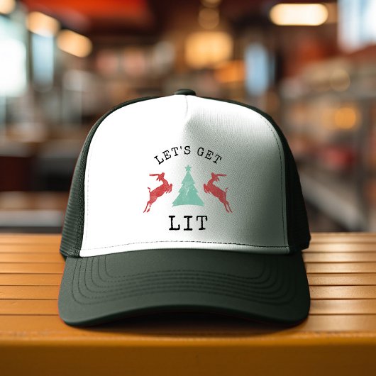 Grappig LET'S KRIJGEN LIT-kerstalcohol Drink Trucker Pet