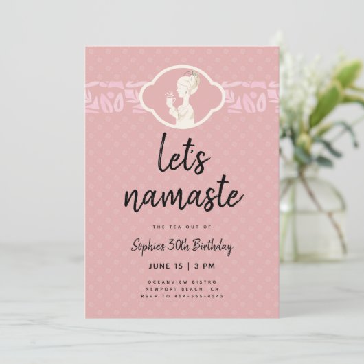 Grappig Lets Namaste Vrouwen 30e Verjaardag Tea Pa Kaart (Staand voorkant)