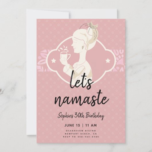 Grappig Lets Namaste Vrouwen 30e Verjaardagsfeest Kaart (Voorkant)