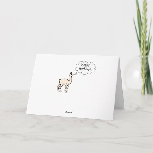 Grappig Let's Party Alpaca Verjaardag Kaart (Achterkant)