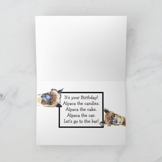 Grappig Let's Party Alpaca Verjaardag Kaart (Binnen)