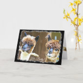 Grappig Let's Party Alpaca Verjaardag Kaart (Gele Bloem)