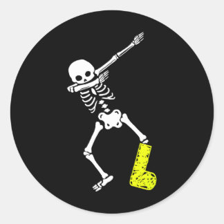 Grappig letsel dabbing skelet gebroken been volwas ronde sticker