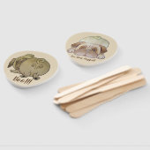 grappig, leuk afbeelding om boeg te spelen met leu handwaaier (Niet-gemonteerd)