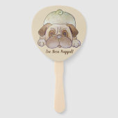 grappig, leuk afbeelding om boeg te spelen met leu handwaaier (Achterkant)