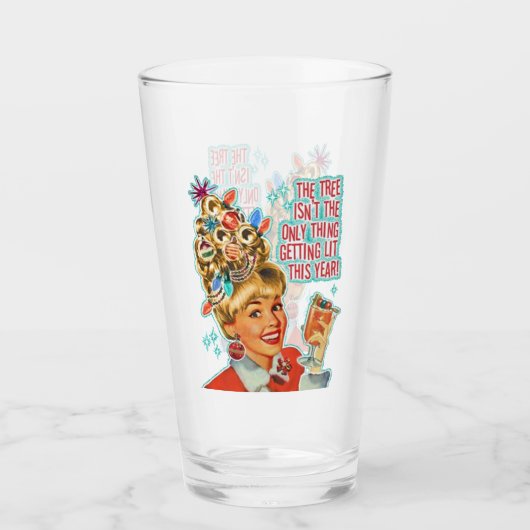 Grappig Leuk Drink Kerstboom Joke Glas (Voorkant)