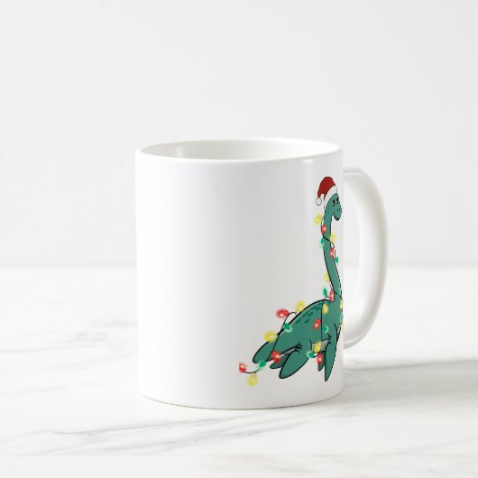 Grappig Leuk Kerst Lochness Monster Koffiemok (Voorkant rechts)