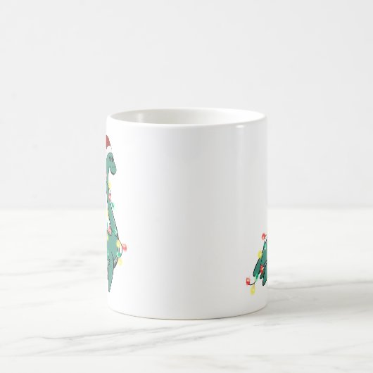 Grappig Leuk Kerst Lochness Monster Koffiemok (Center)