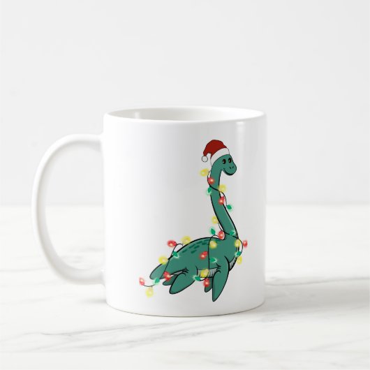 Grappig Leuk Kerst Lochness Monster Koffiemok (Links)
