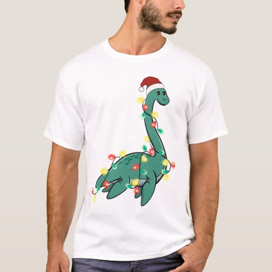 Grappig Leuk Kerst Lochness Monster T-shirt (Voorkant)