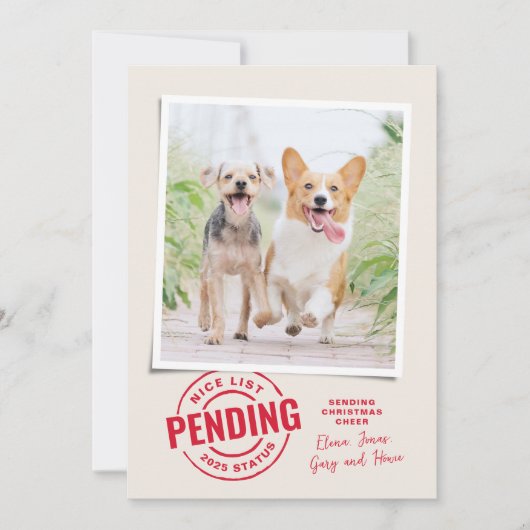 Grappig leuk lijstje Kerstfoto Feestdagenkaart (Voorkant)