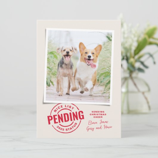 Grappig leuk lijstje Kerstfoto Feestdagenkaart (Staand voorkant)