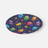 Grappig Leuk Monsters Patroon met Ballonnen Papieren Bordje (Gekanteld)