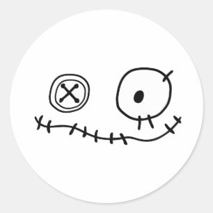 grappig, leuk monstertekenfilmpersonage ronde sticker