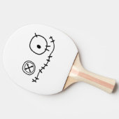 grappig, leuk monstertekenfilmpersonage tafeltennisbatje (Zijkant)