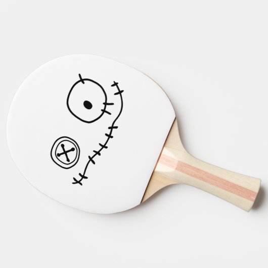 grappig, leuk monstertekenfilmpersonage tafeltennisbatje (Zijkant)