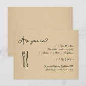 Grappig & Leuk Script Trouwen RSVP Briefkaart - Kr (Voorkant / Achterkant)