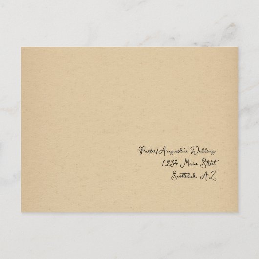 Grappig & Leuk Script Trouwen RSVP Briefkaart - Kr (Achterkant)