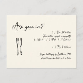 Grappig & Leuk Script Wedding RSVP Briefkaart