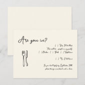 Grappig & Leuk Script Wedding RSVP Briefkaart (Voorkant / Achterkant)