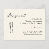 Grappig & Leuk Script Wedding RSVP Briefkaart (Voorkant)