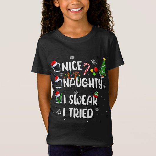 Grappig leuk stout ik zweer dat ik kerst pyjam gep t-shirt (Voorkant)