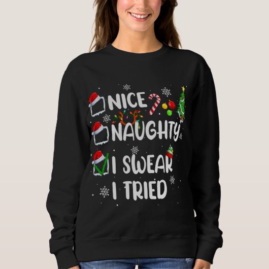 Grappig leuk stout ik zweer dat ik kerst pyjam gep trui (Voorkant)