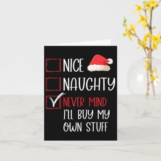 Grappig Leuk Stoute Nooit Geeft Santa Checklist Ch Kaart (Gele Bloem)
