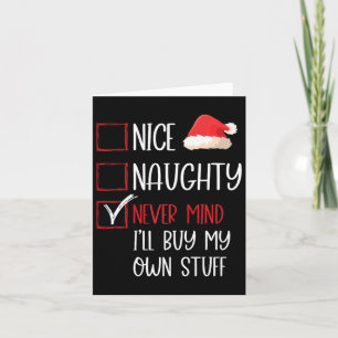Grappig Leuk Stoute Nooit Geeft Santa Checklist Ch Kaart