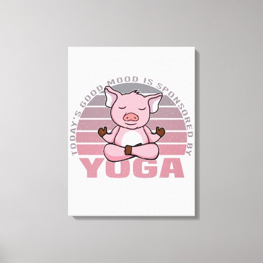 Grappig leuk varken dat yoga doet. canvas afdruk (Voorkant)