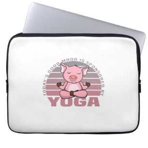 Grappig leuk varken dat yoga doet. laptop sleeve