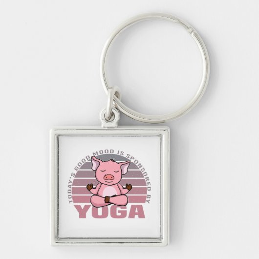 Grappig leuk varken dat yoga doet. sleutelhanger (Voorkant)