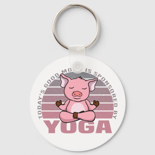 Grappig leuk varken dat yoga doet. sleutelhanger (Voorkant)