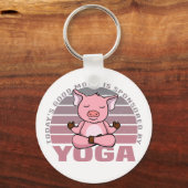 Grappig leuk varken dat yoga doet. sleutelhanger (Voorkant)