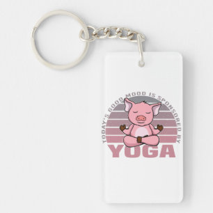 Grappig leuk varken dat yoga doet. sleutelhanger