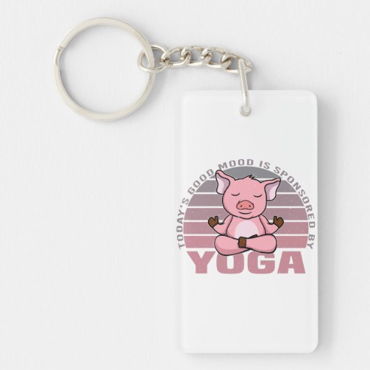 Grappig leuk varken dat yoga doet. sleutelhanger (Voorkant)