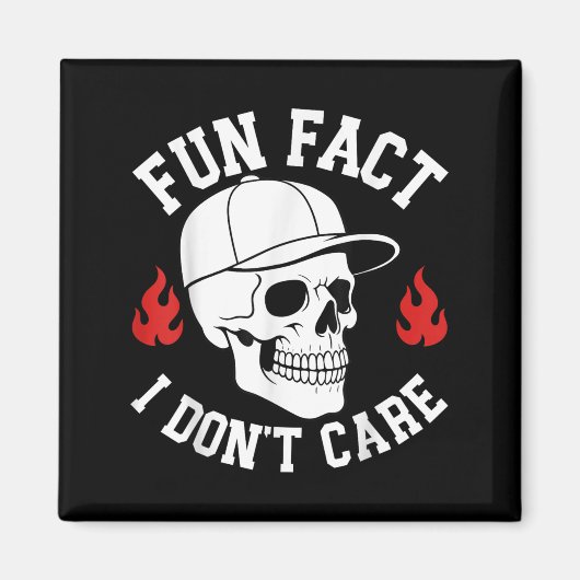 Grappig Leuk weetje Ik geef niet om Skeleton Sarca Magneet (Voorkant)