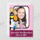 Grappig leuke cartoon foto afstuderen kaart (Voorkant)