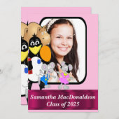 Grappig leuke cartoon foto afstuderen kaart (Voorkant / Achterkant)