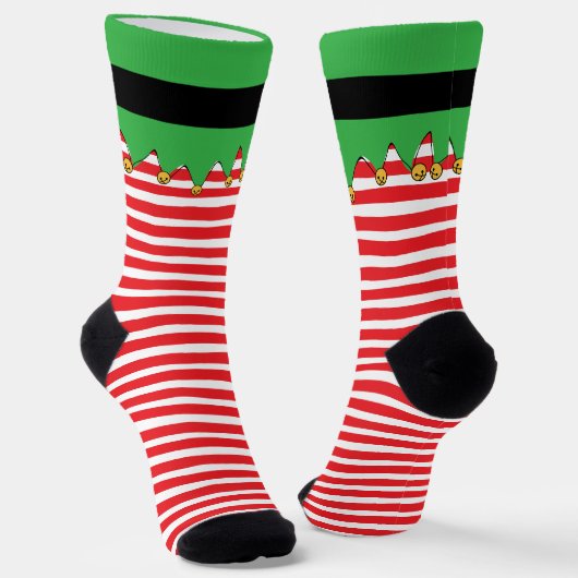 Grappig leuke eigenzinnige Elf Jingle! gestreept s Sokken (Gebogen)