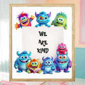 Grappig Leuke Monsters Klaslokaal Decor Tekst Post Poster