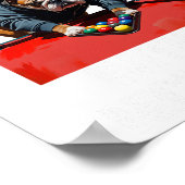 Grappig Leuke Rack Bulldog Pool biljart voor manne Poster (Hoek)