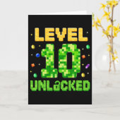 Grappig Level 10 Ontgrendeld 10e Verjaardag Gamer  Kaart (Gele Bloem)