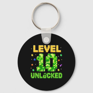 Grappig level 10 ontgrendeld 10e verjaardag Gamer  Sleutelhanger